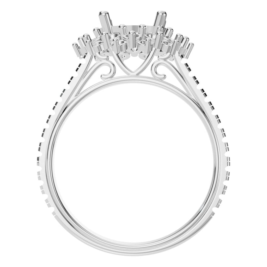 RI-7577 White Gold Ring UNSET - Top View