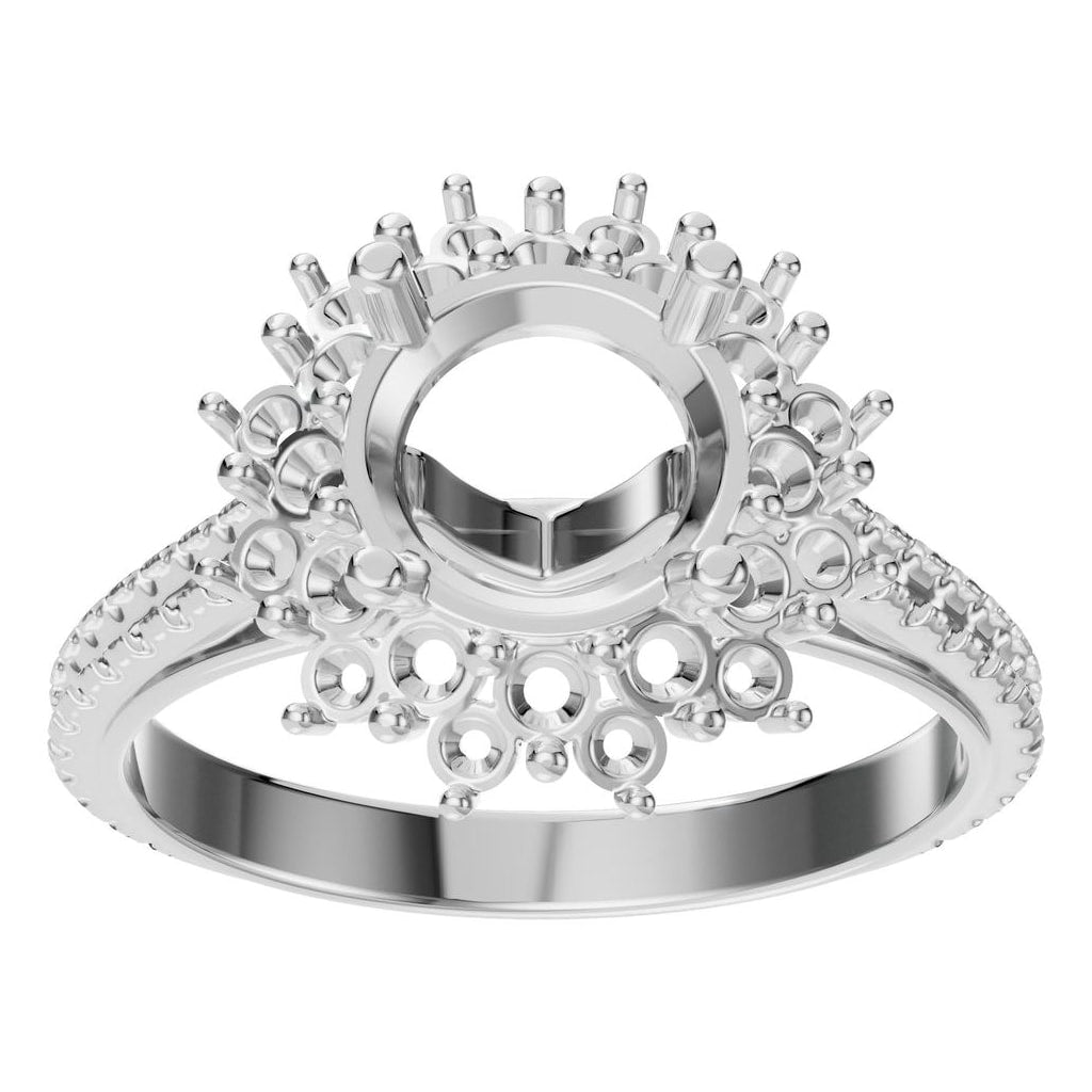 RI-7577 White Gold Ring UNSET - Front View