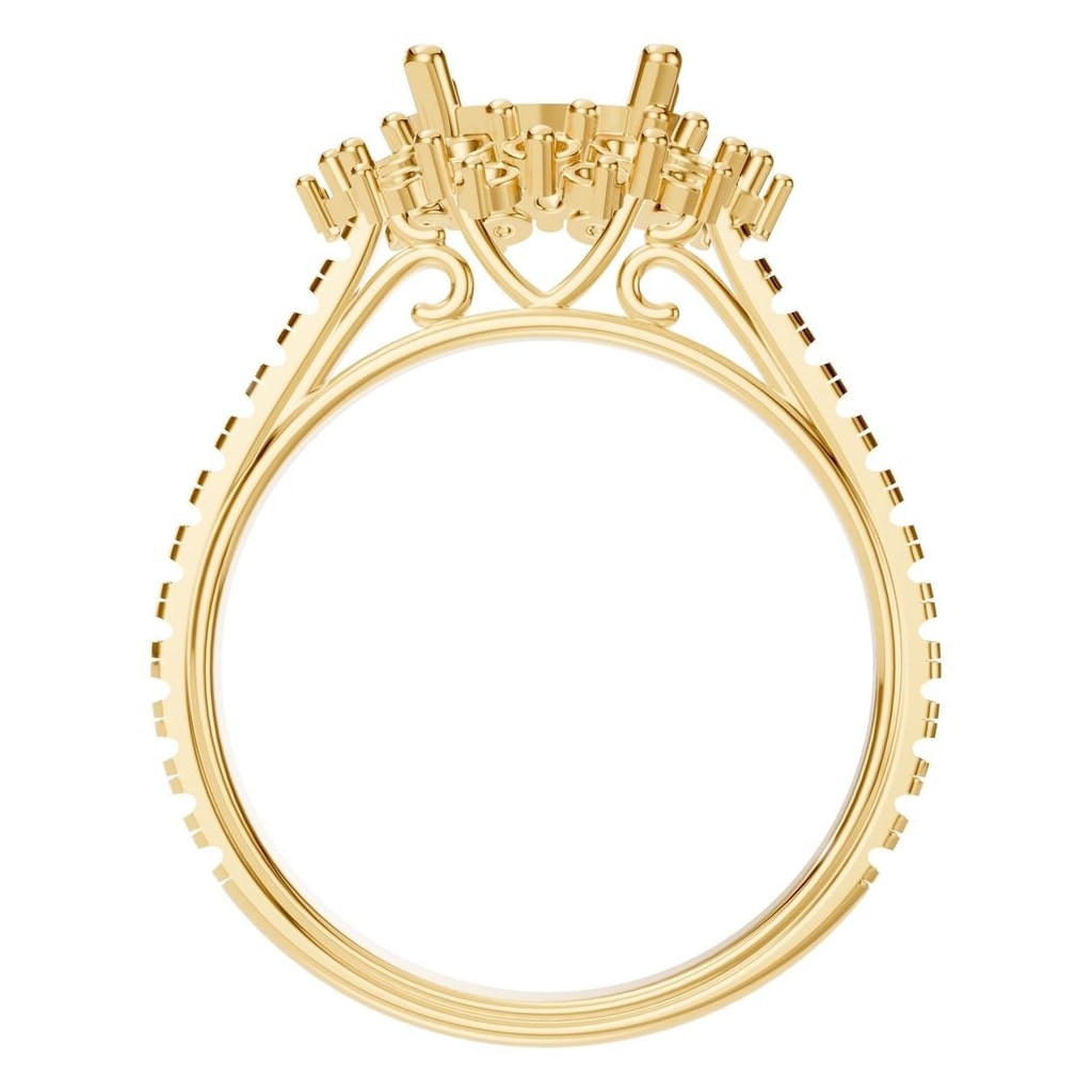RI-7577 Yellow Gold Ring UNSET - Top View