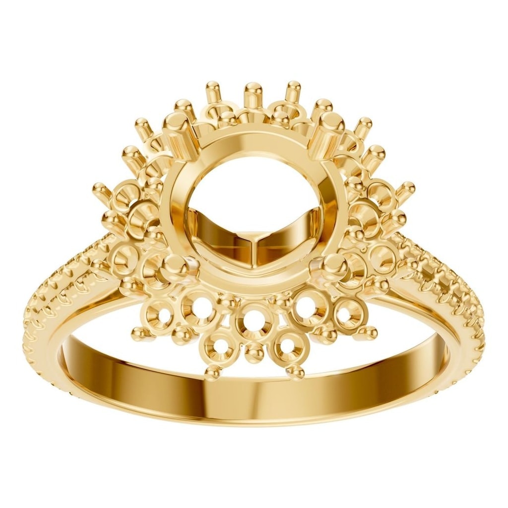 RI-7577 Yellow Gold Ring UNSET - Front View