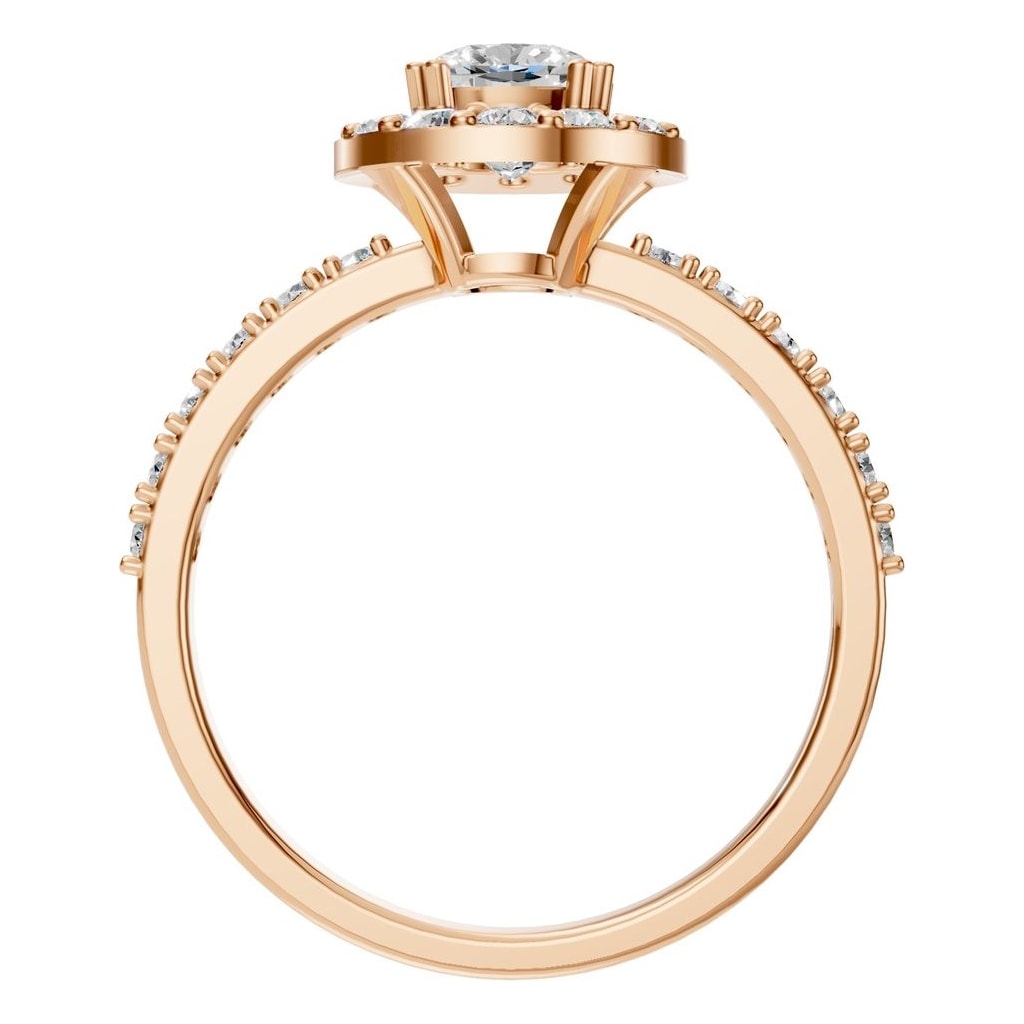 RI-7593 Rose Gold Ring SET - Top View