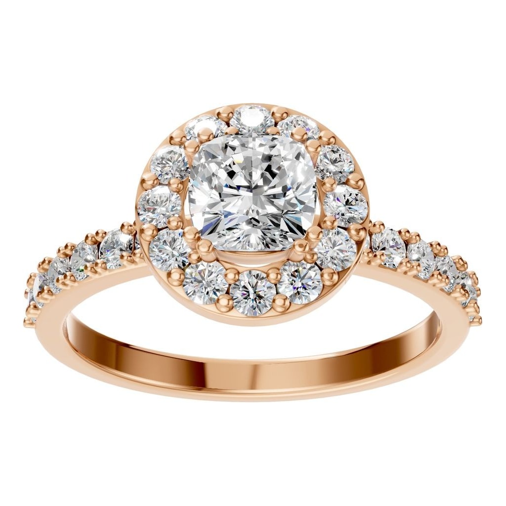 RI-7593 Rose Gold Ring SET - Front View
