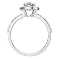 RI-7593 White Gold Ring SET - Top View