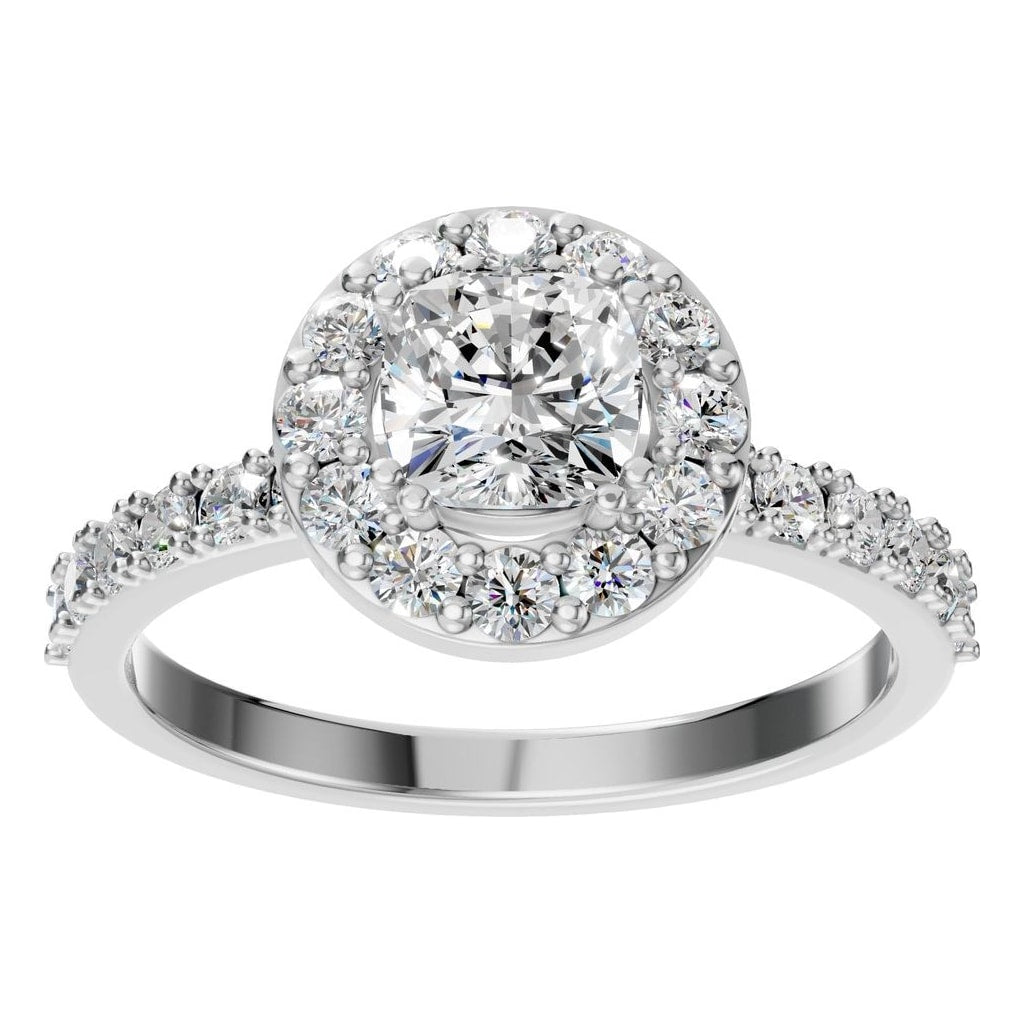 RI-7593 White Gold Ring SET - Front View