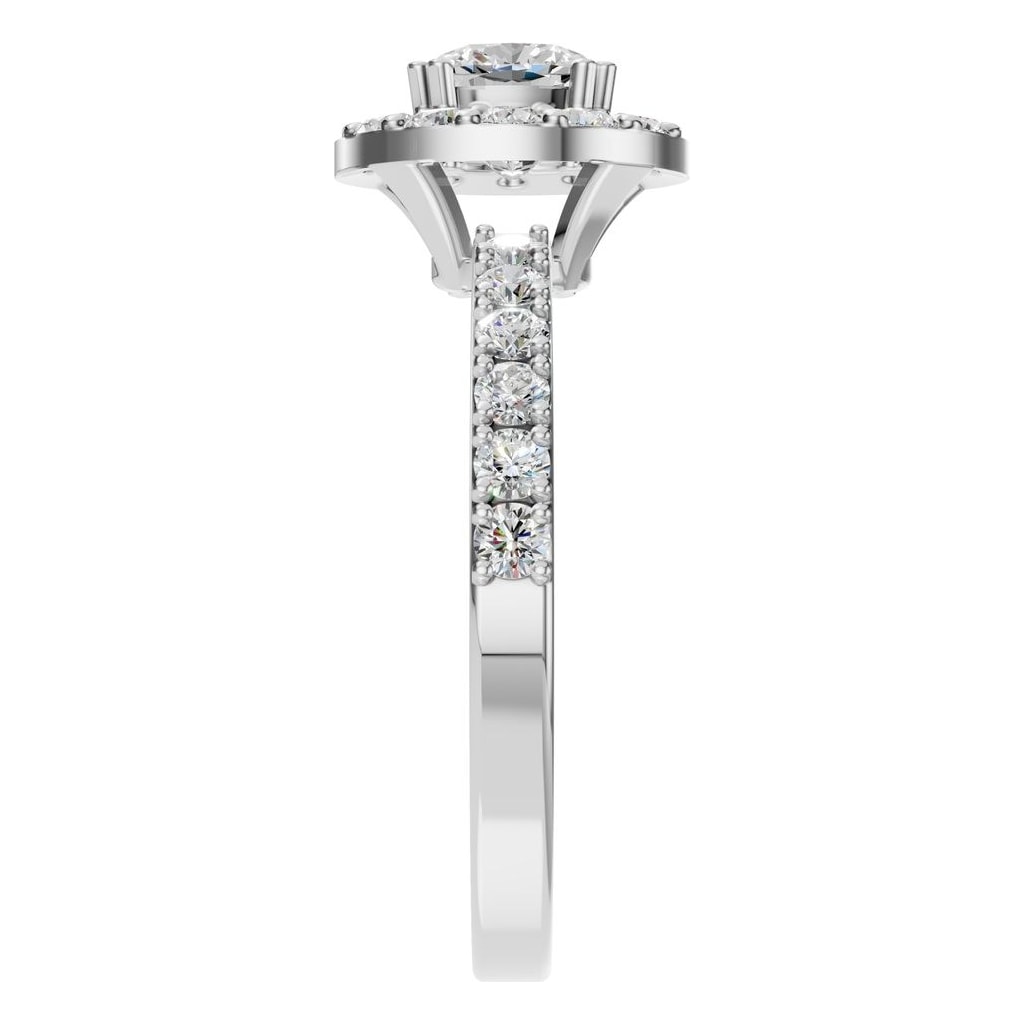 RI-7593 White Gold Ring SET - Side View