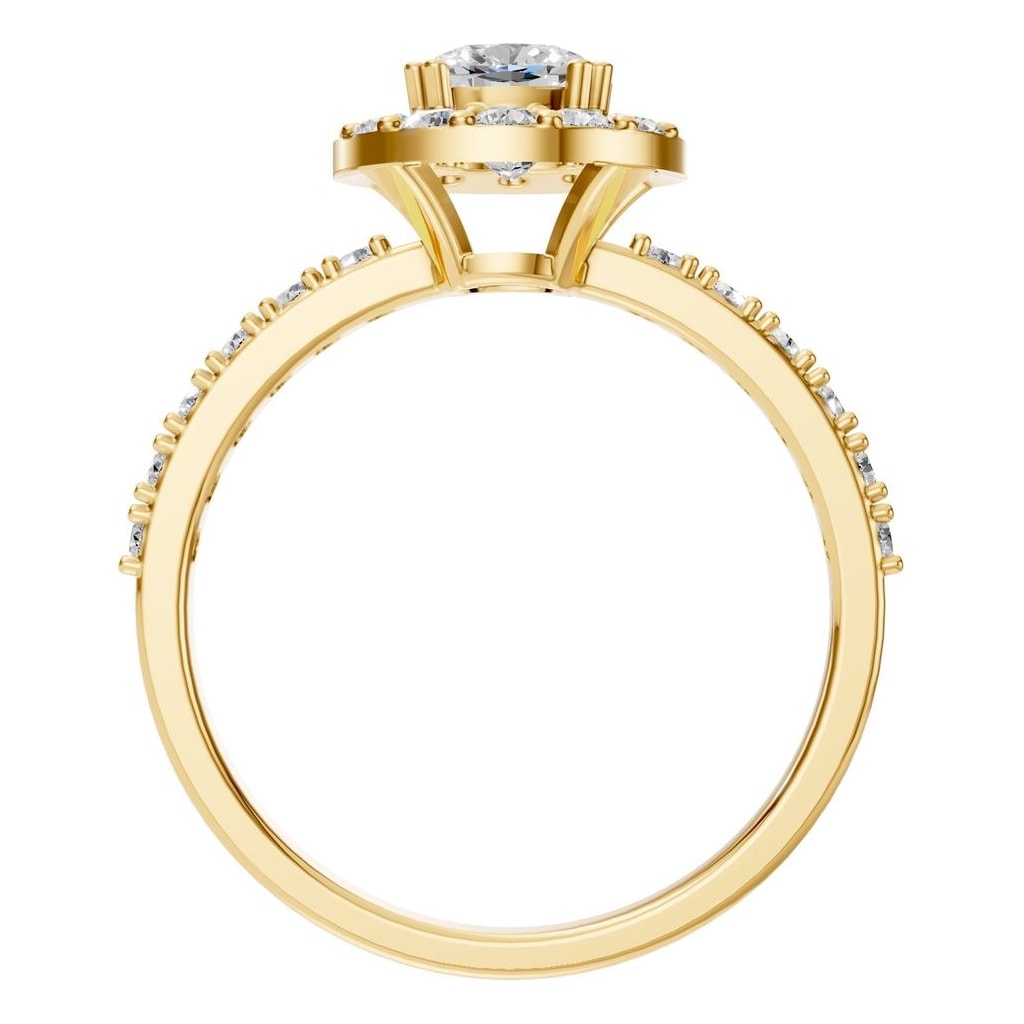 RI-7593 Yellow Gold Ring SET - Top View