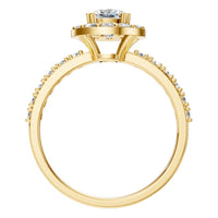 RI-7593 Yellow Gold Ring SET - Top View