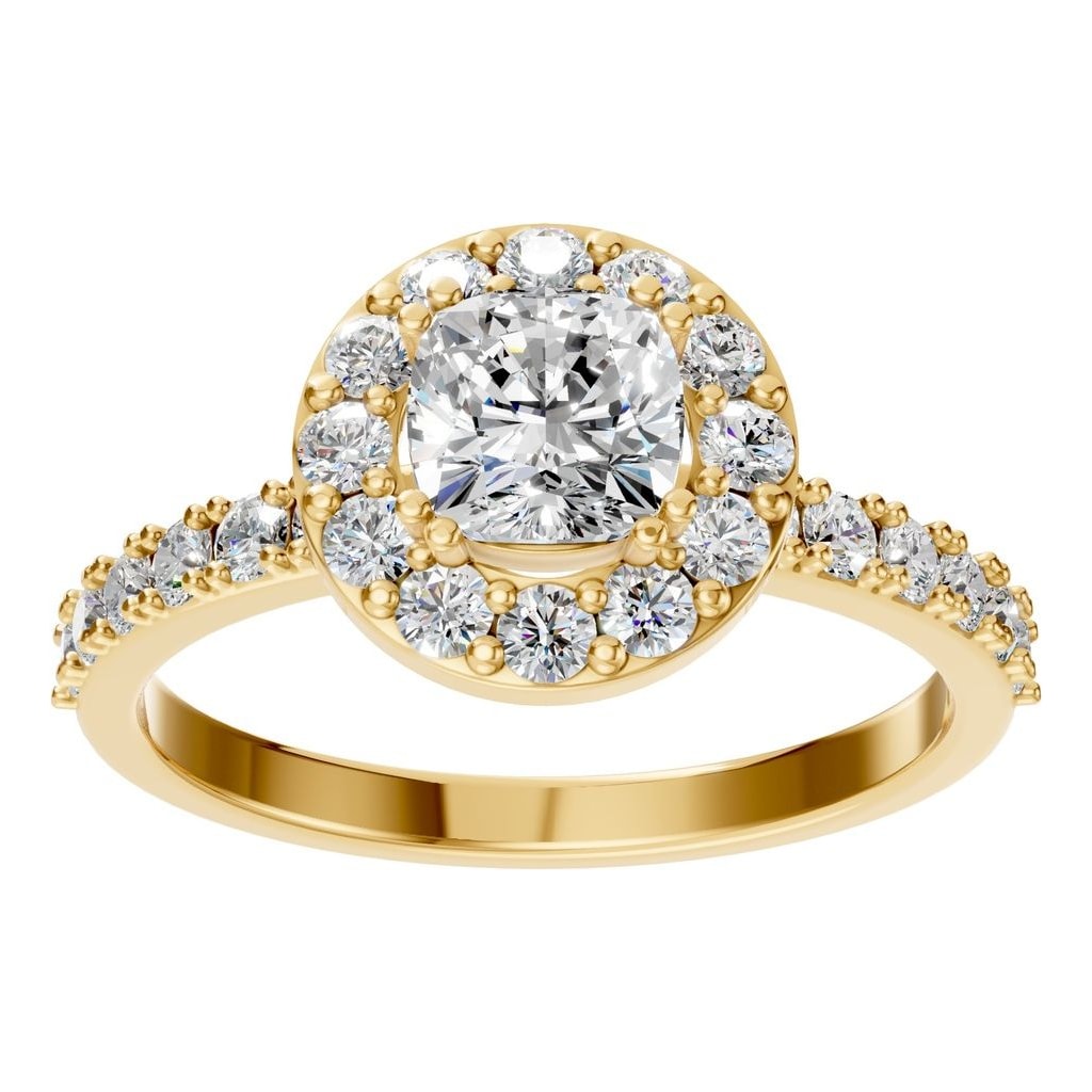 RI-7593 Yellow Gold Ring SET - Front View