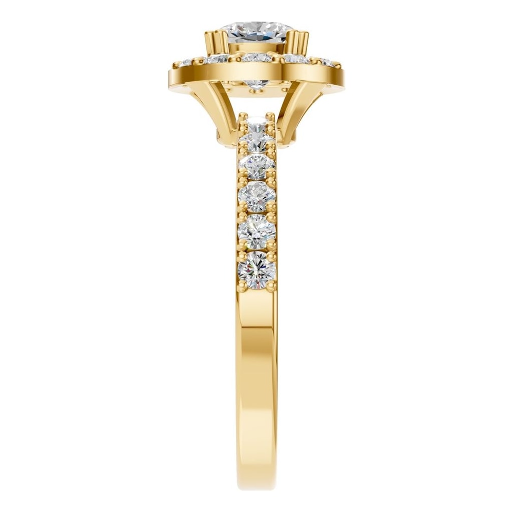 RI-7593 Yellow Gold Ring SET - Side View