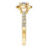 RI-7593 Yellow Gold Ring SET - Side View