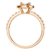 RI-7593 Rose Gold Ring UNSET - Top View