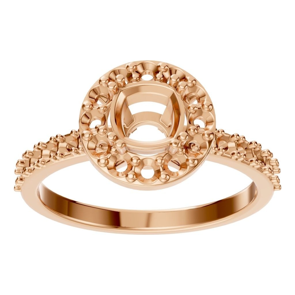 RI-7593 Rose Gold Ring UNSET - Front View