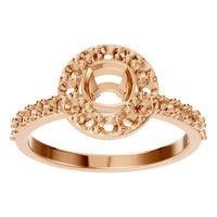 RI-7593 Rose Gold Ring UNSET - Front View