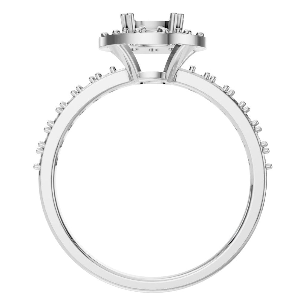 RI-7593 White Gold Ring UNSET - Top View