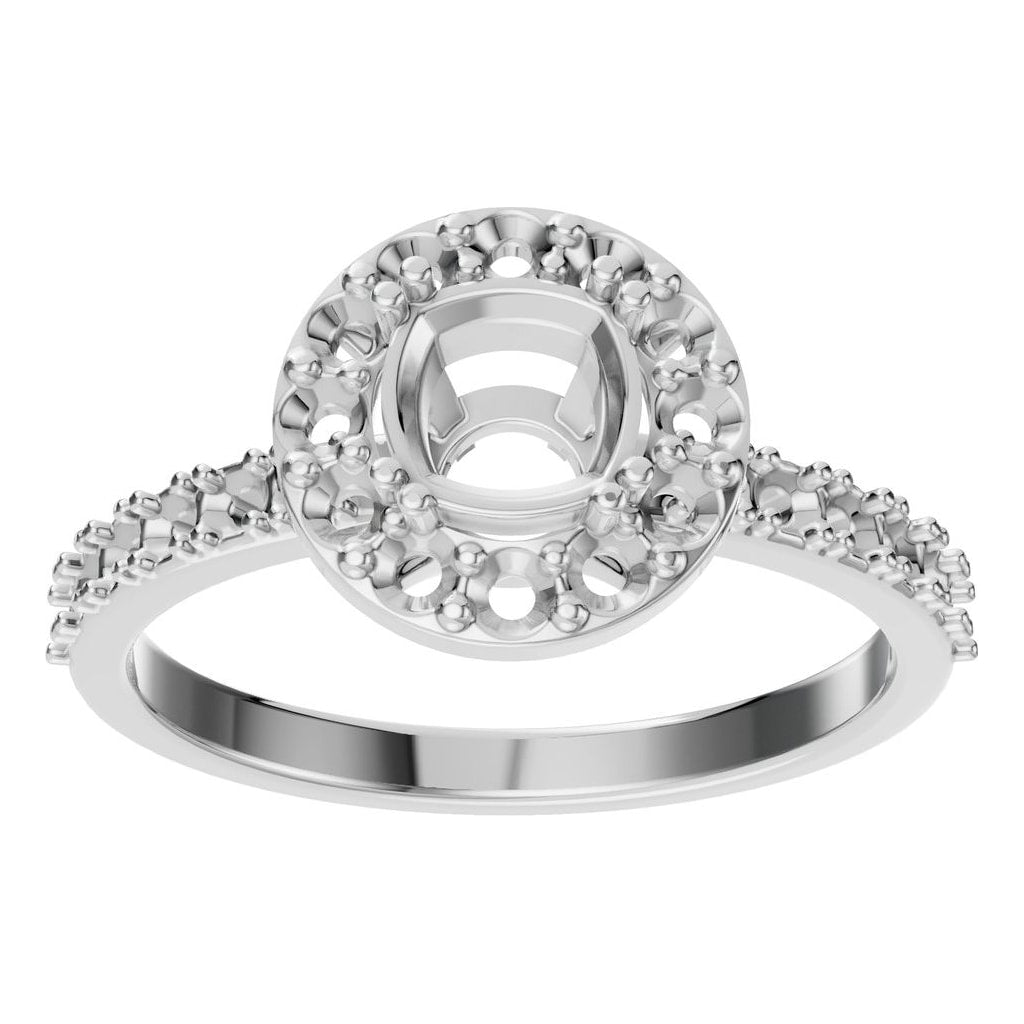 RI-7593 White Gold Ring UNSET - Front View