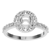 RI-7593 White Gold Ring UNSET - Front View