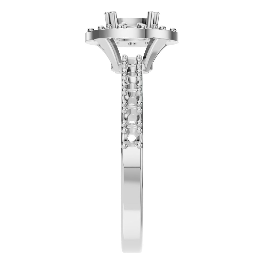 RI-7593 White Gold Ring UNSET - Side View