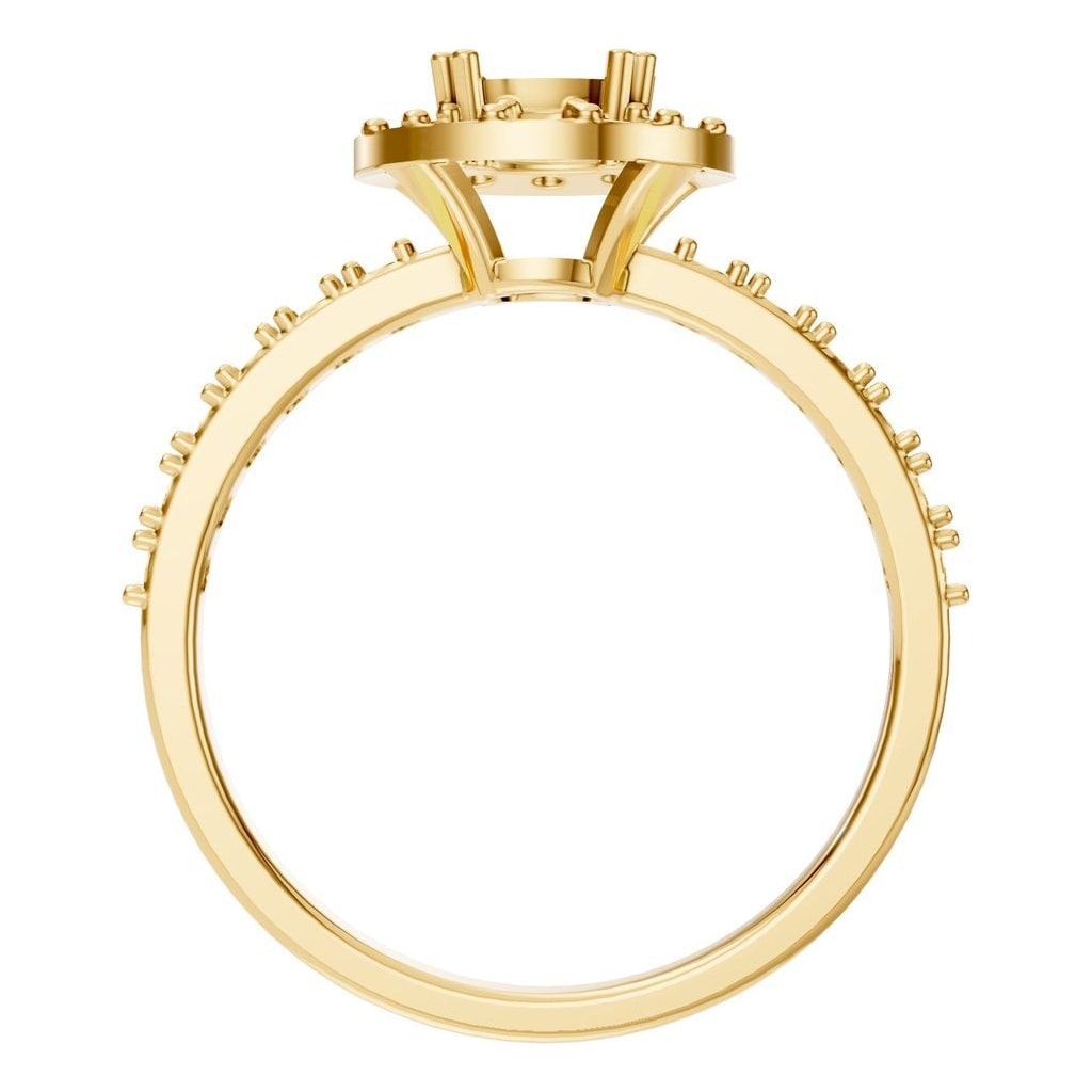 RI-7593 Yellow Gold Ring UNSET - Top View