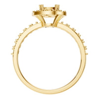 RI-7593 Yellow Gold Ring UNSET - Top View