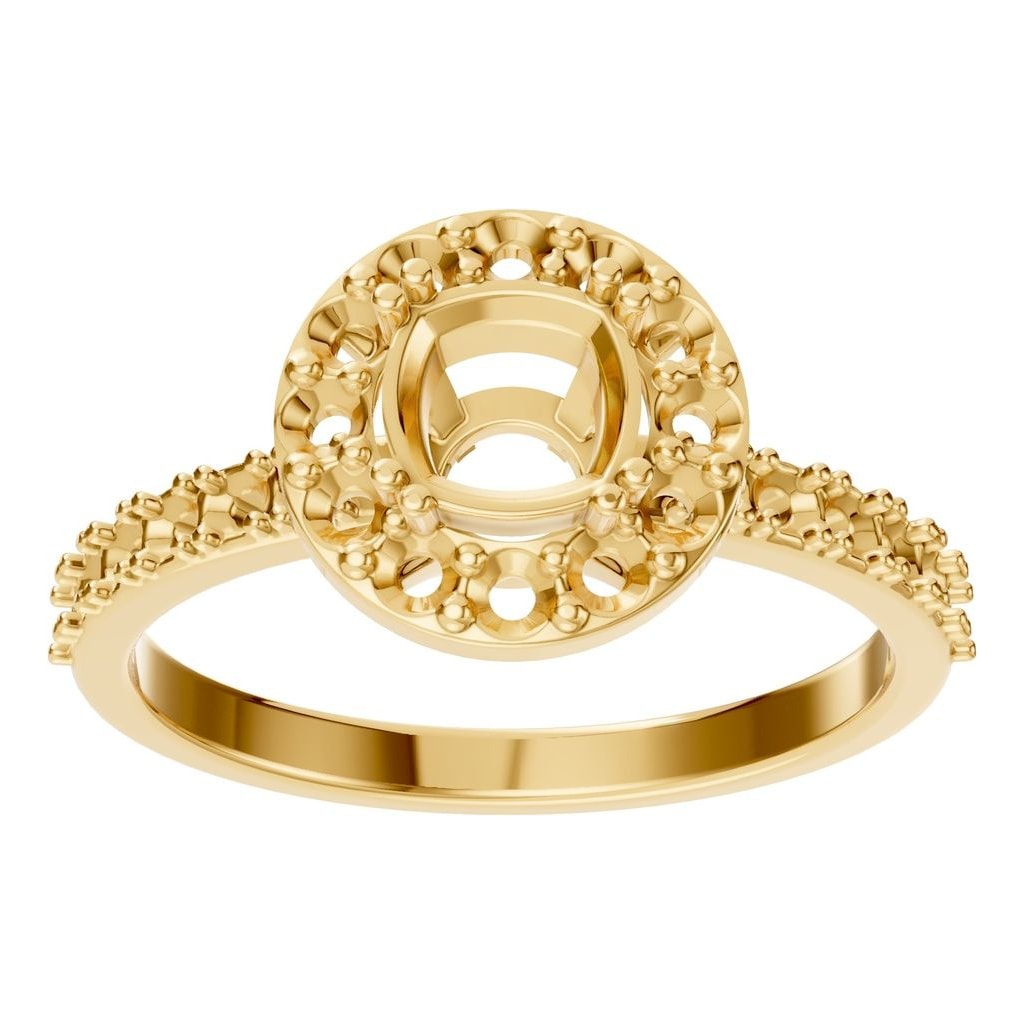 RI-7593 Yellow Gold Ring UNSET - Front View