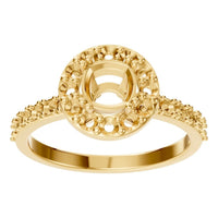 RI-7593 Yellow Gold Ring UNSET - Front View