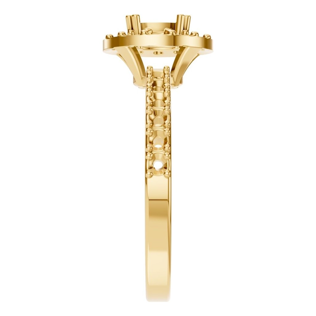 RI-7593 Yellow Gold Ring UNSET - Side View