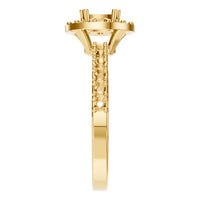 RI-7593 Yellow Gold Ring UNSET - Side View