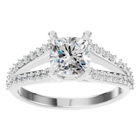 RI-7623 White Gold Ring SET - Front View