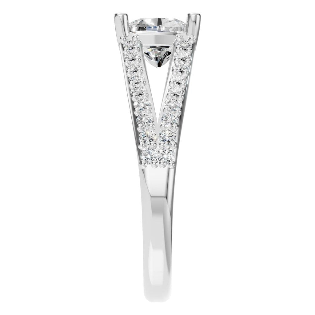 RI-7623 White Gold Ring SET - Side View