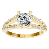 RI-7623 Yellow Gold Ring SET - Front View
