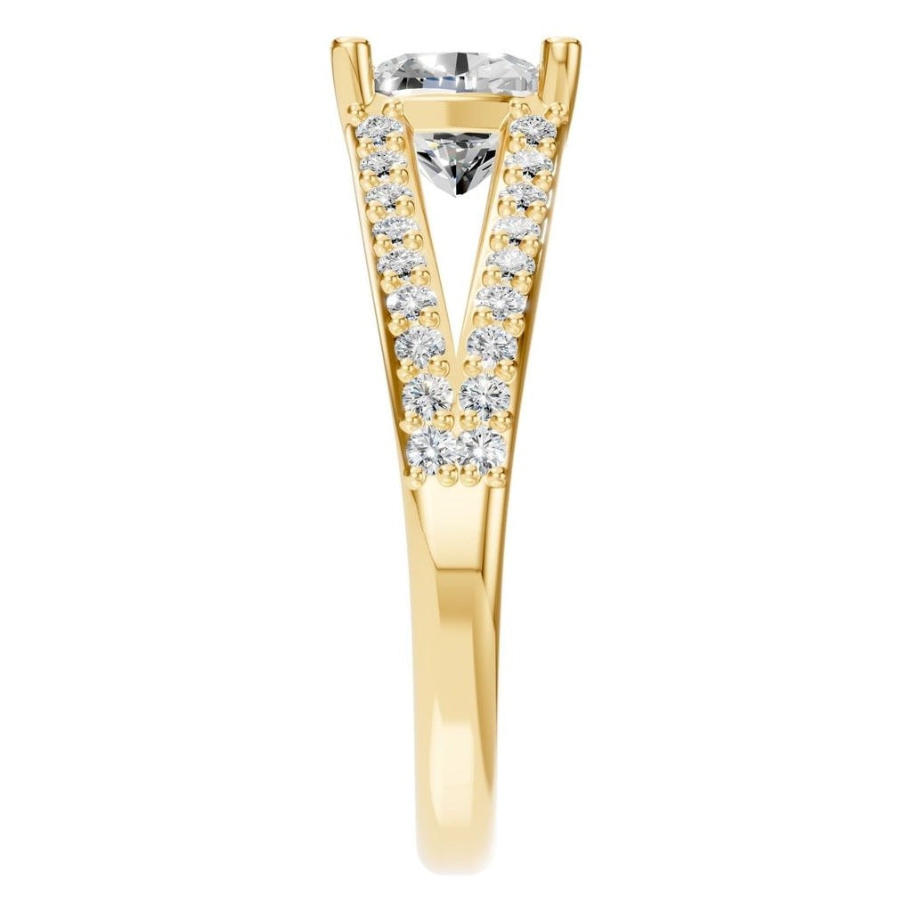 RI-7623 Yellow Gold Ring SET - Side View