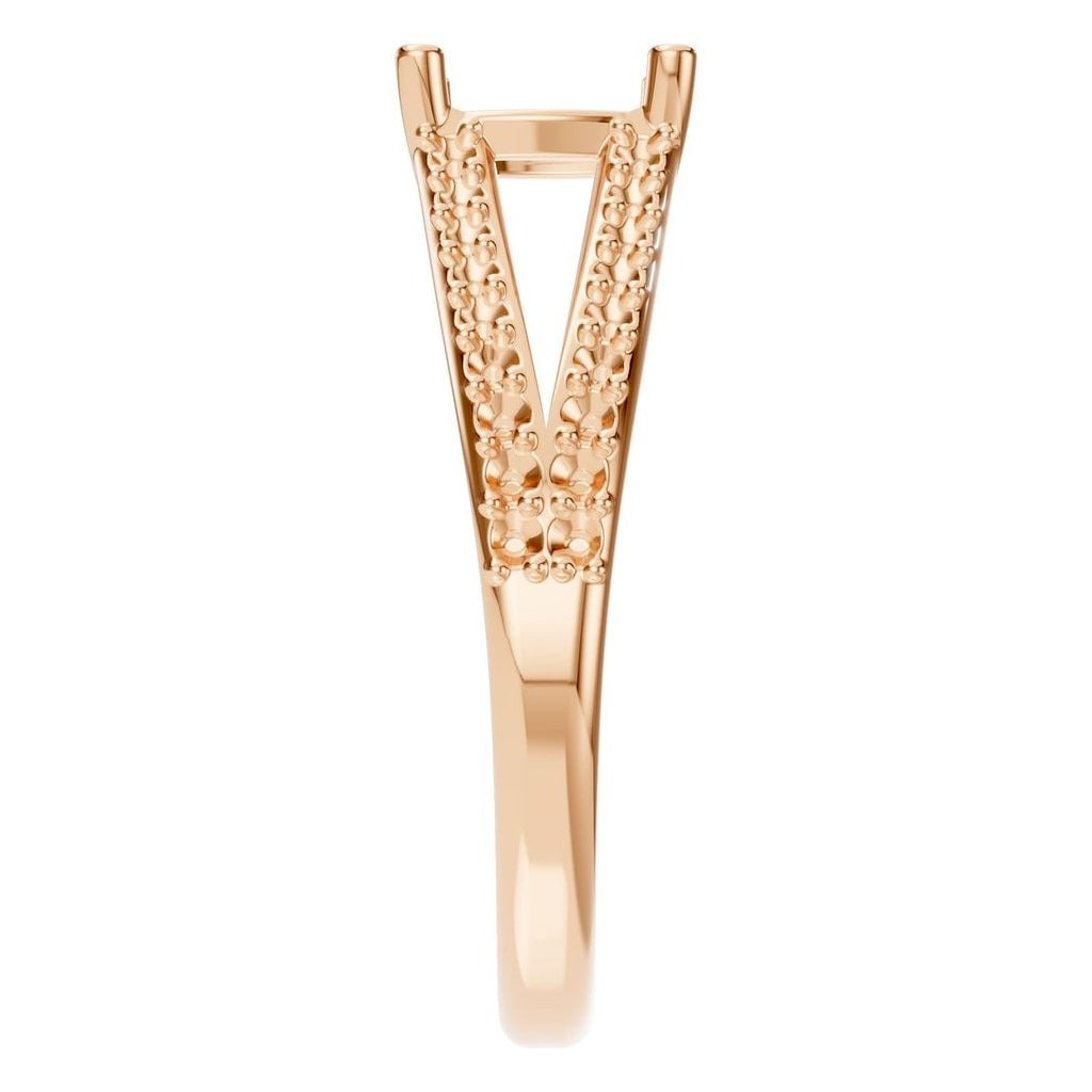 RI-7623 Rose Gold Ring UNSET - Side View