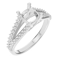RI-7623 White Gold Ring UNSET - Main View