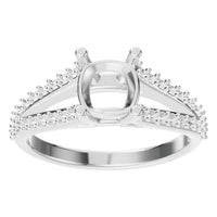 RI-7623 White Gold Ring UNSET - Front View