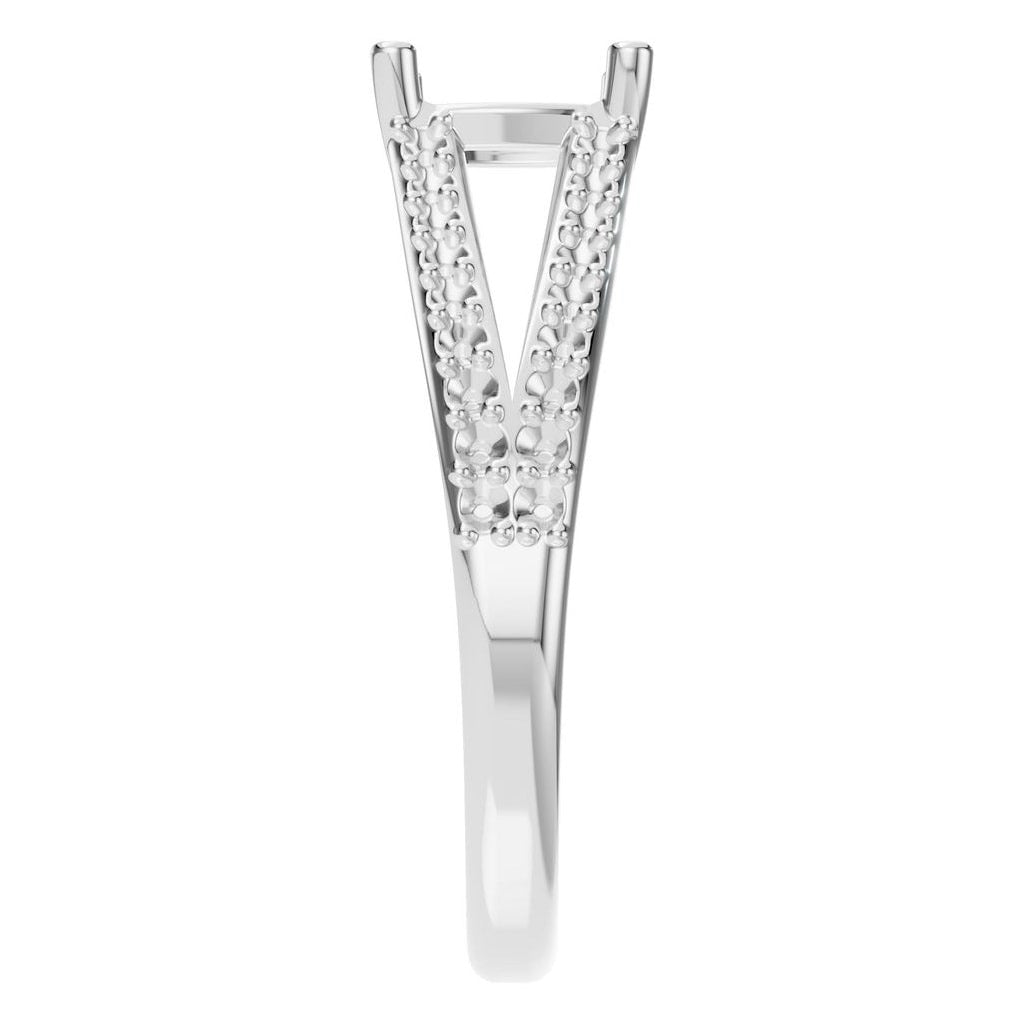 RI-7623 White Gold Ring UNSET - Side View