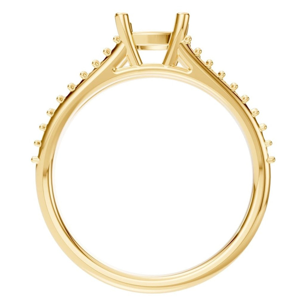 RI-7623 Yellow Gold Ring UNSET - Top View