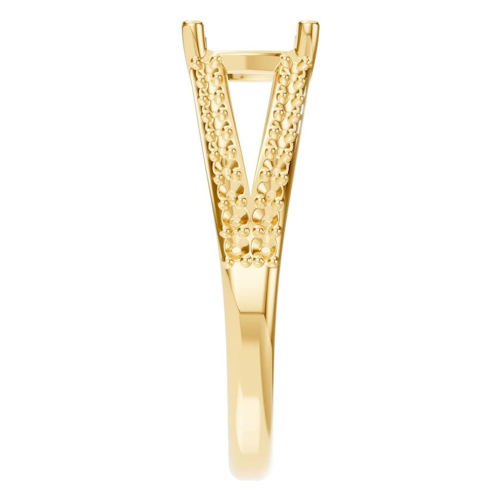 RI-7623 Yellow Gold Ring UNSET - Side View