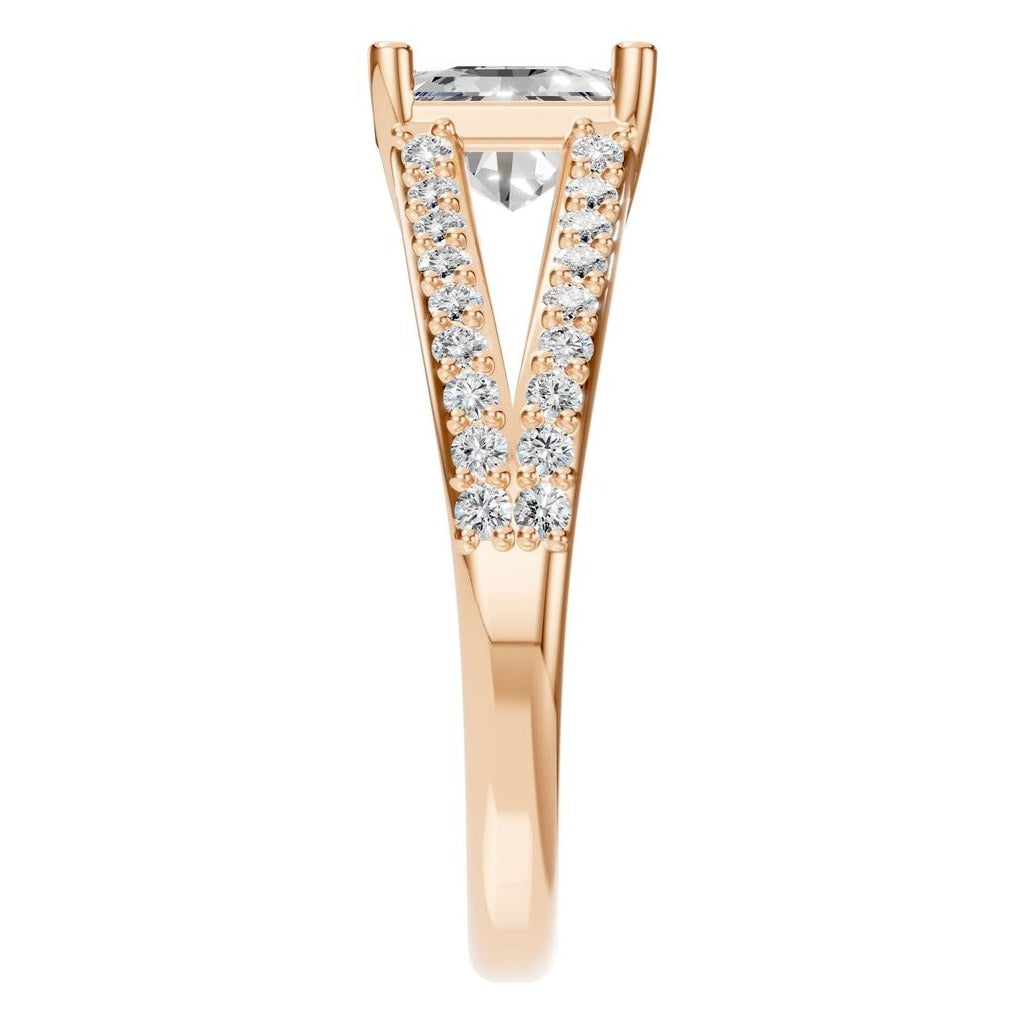 RI-7623 Rose Gold Ring SET - Side View