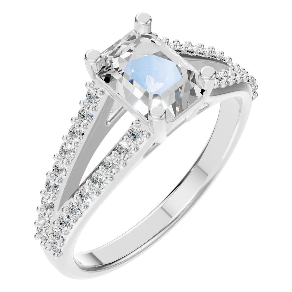 RI-7623 White Gold Ring SET - Main View