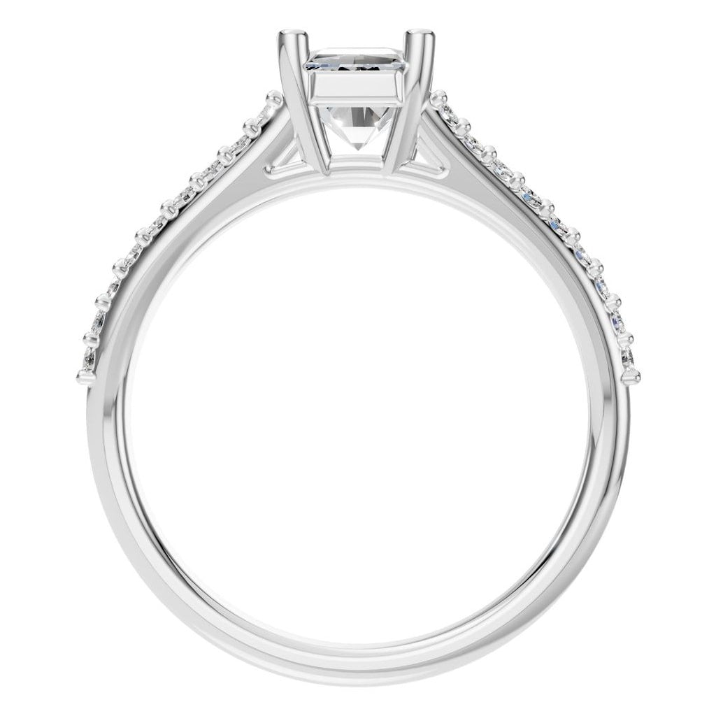 RI-7623 White Gold Ring SET - Top View