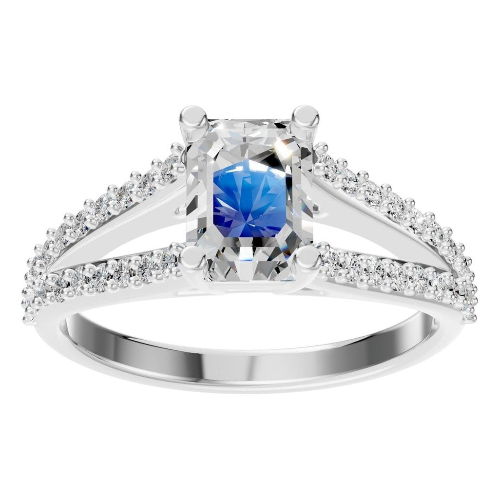 RI-7623 White Gold Ring SET - Front View