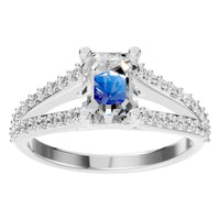 RI-7623 White Gold Ring SET - Front View