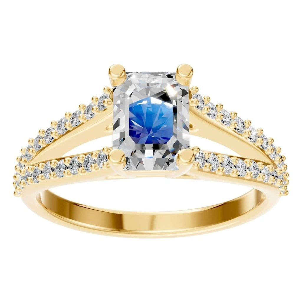 RI-7623 Yellow Gold Ring SET - Front View