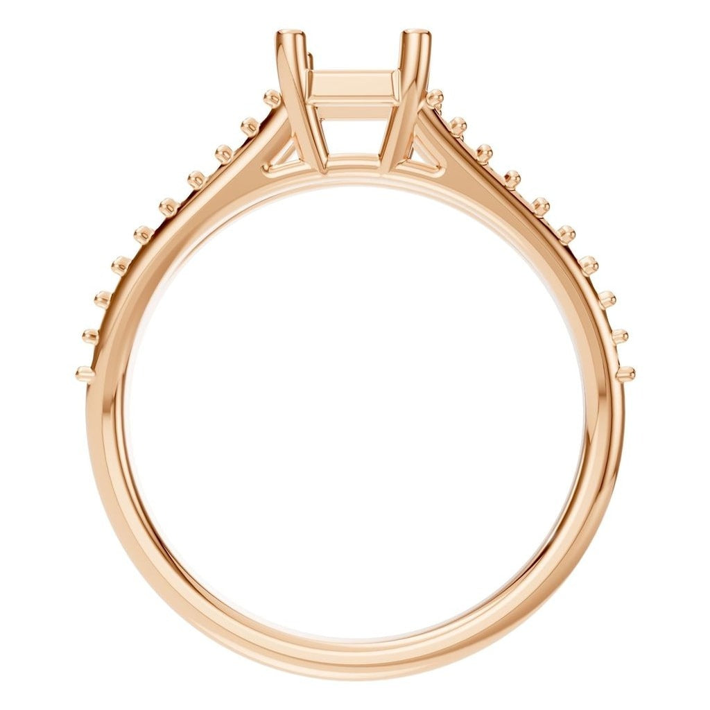 RI-7623 Rose Gold Ring UNSET - Top View
