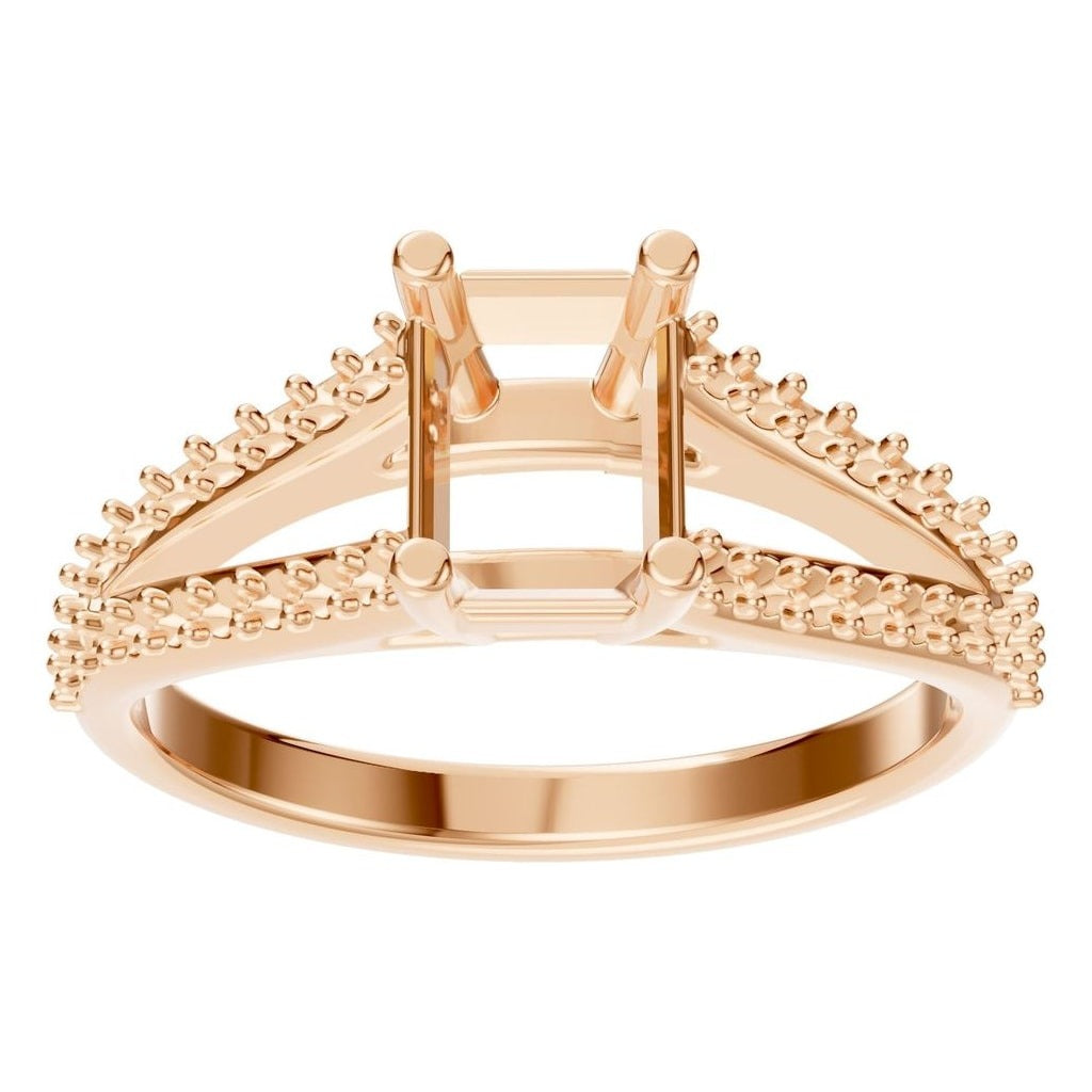 RI-7623 Rose Gold Ring UNSET - Front View
