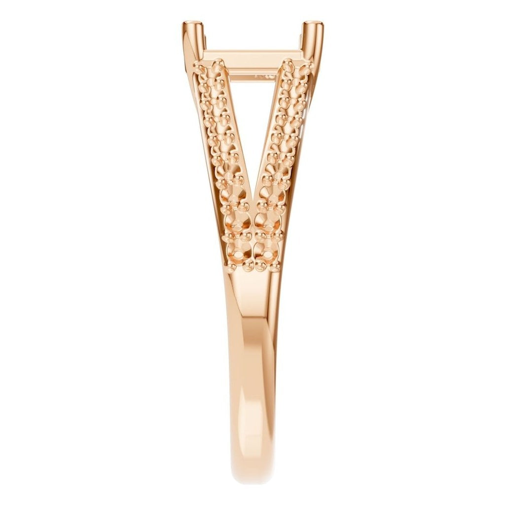 RI-7623 Rose Gold Ring UNSET - Side View