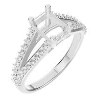 RI-7623 White Gold Ring UNSET - Main View