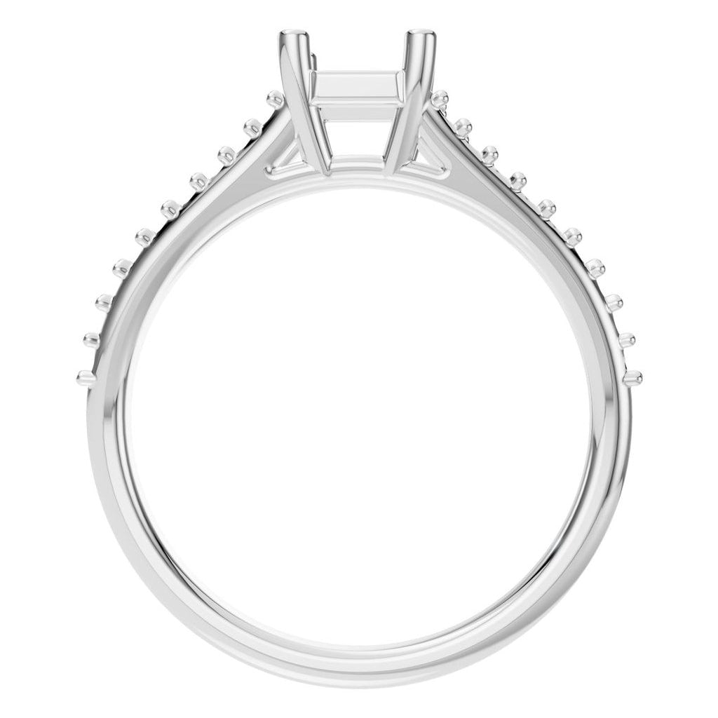 RI-7623 White Gold Ring UNSET - Top View