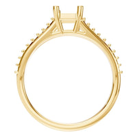 RI-7623 Yellow Gold Ring UNSET - Top View