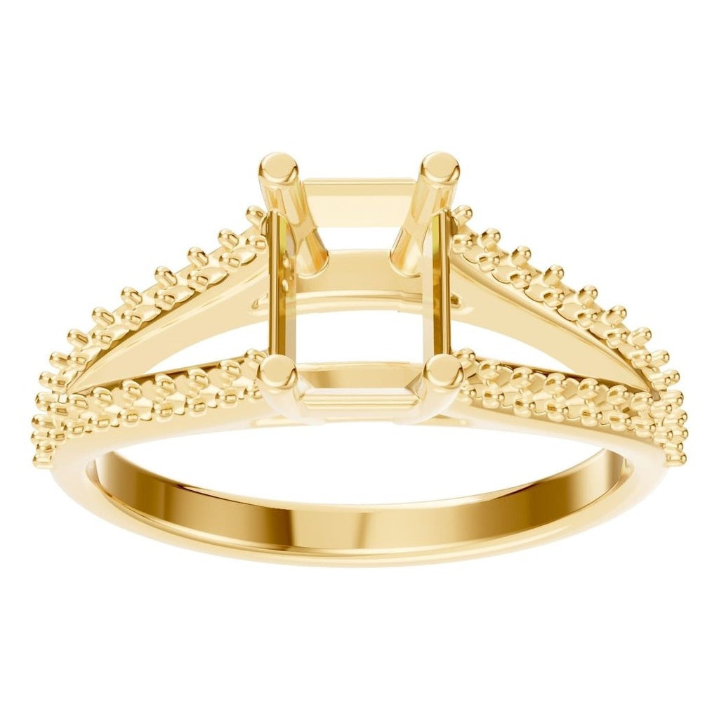 RI-7623 Yellow Gold Ring UNSET - Front View